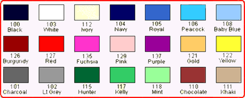 Available solid colors